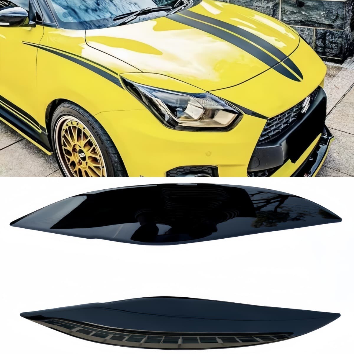 Suitable for Suzuki Swift headlight eyebrows, SWIFT 6 SPORT headlight modification stickers and exterior trim.