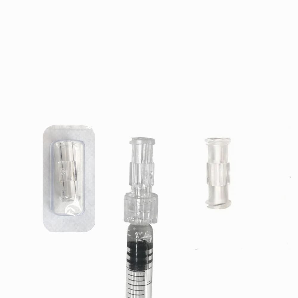 Double-Ended Female Spiral Connectors, Syringe Connector 100pcs, English Packaging for Export Only