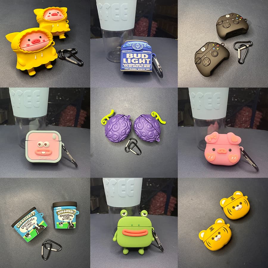 2 Hot-selling Cute Cartoon Earphone Case Compatible with Apple Airpods 1/2/Pro/3rd Gen Soft Silicone Bluetooth Headphone Cover