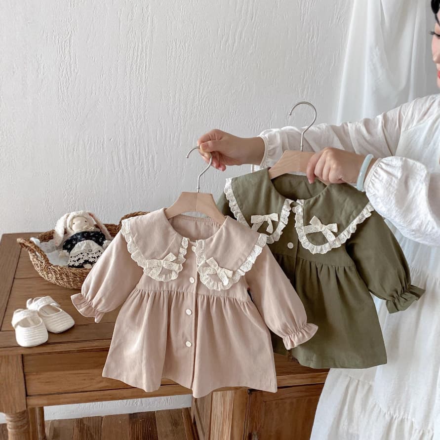 Girls' autumn thin jacket spring and autumn thin children's clothing stylish princess dress baby girl retro peter pan collar top