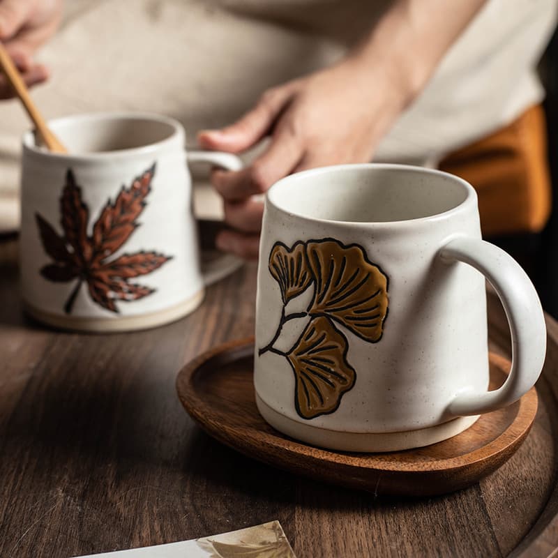 Vintage Simple Ceramic Chinese Countryside Breakfast Ins Style Mug Creative Home Use Personalized Water Cup Coffee Cup