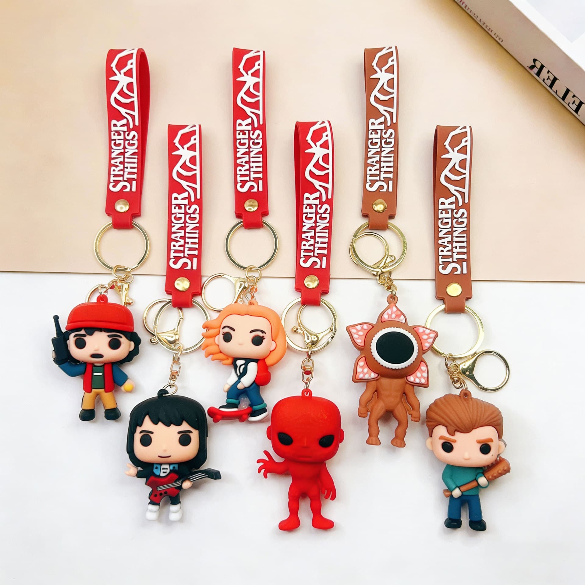 New Cross-Border Stranger Things Keychain Cartoon Dustin Key Pendant Couple Car Bag Pendant Wholesale