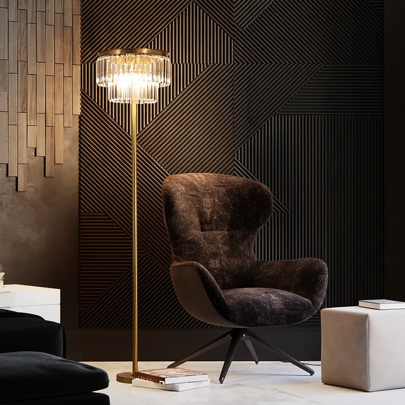 Nordic Crystal Floor Lamp All Copper Light Luxury Living Room Sofa Bedroom Bedside Study Desk Lamp American Style Hotel Villa Lamp