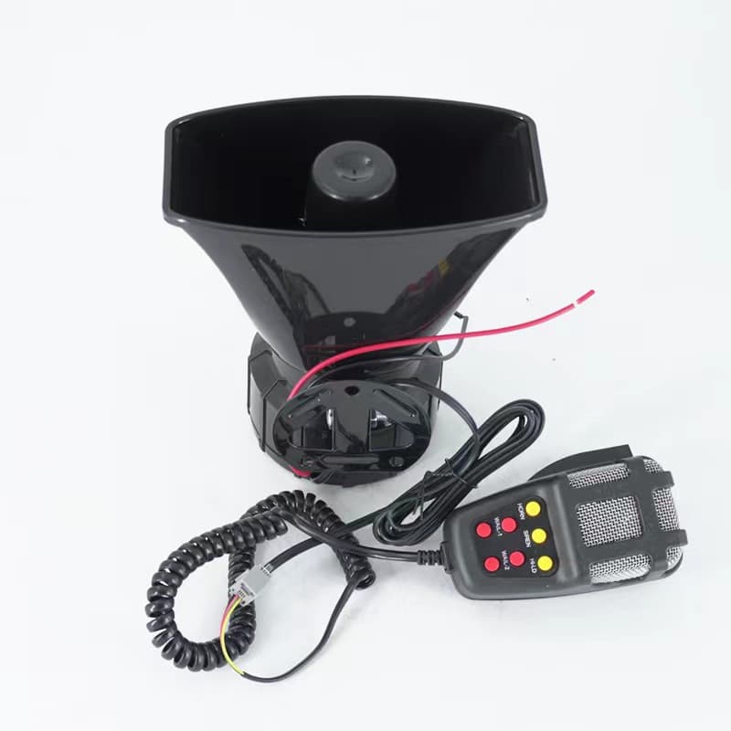 Car Horn 12V 100W Seven-Tone Alarm Speaker with PA Function Square Port Horn Motorcycle Horn Vehicle Modification Multi-Tone Speaker