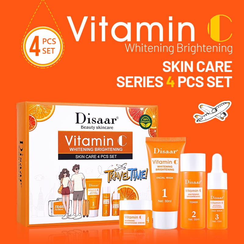 Cross-border Disaar Travel Skincare Set VC Moisturizing Brightening Factory Wholesale Water Lotion Set Skincare