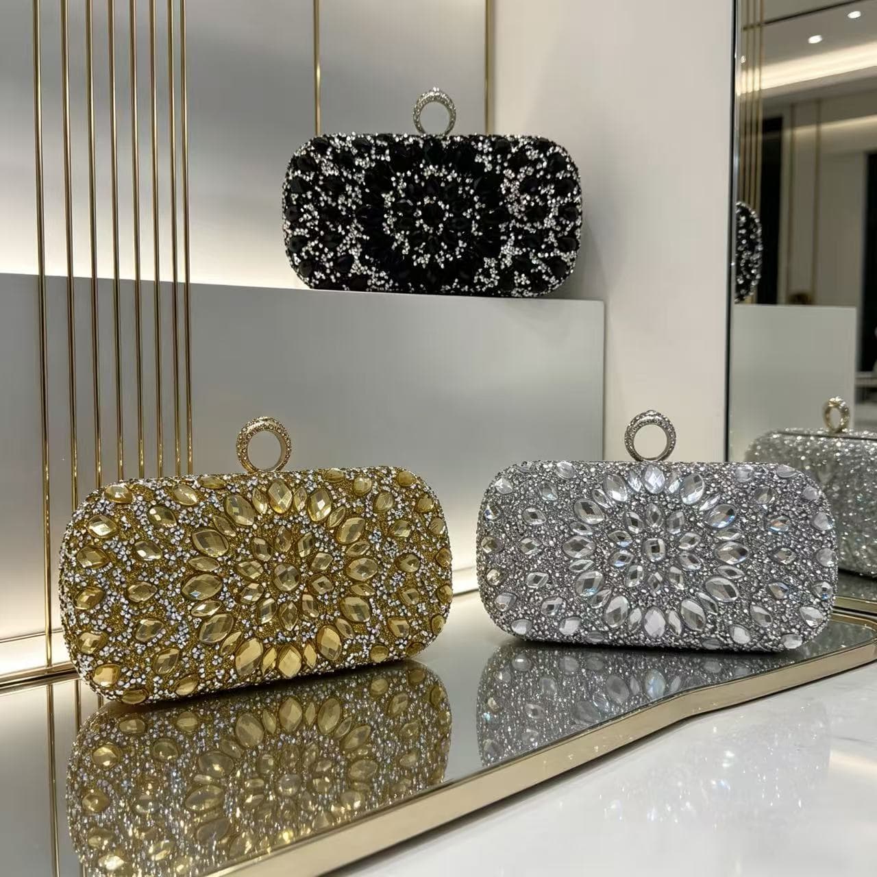 New Cross-Border Rhinestone Evening Bag Premium Women's Fashion Clutch Luxury Crossbody Sparkly Diamond Handbag