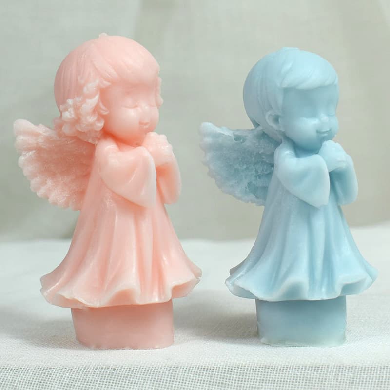 Renshan Angel Boy Aromatherapy Plaster Mold DIY Angel Girl Aromatherapy Candle Diffusing Stone Silicone Mold