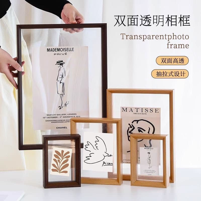 Double-Sided Transparent Picture Frame A4 Tabletop Calligraphy Frame Specimen Frame Large Size Acrylic Poster Frame Wall Mount A3