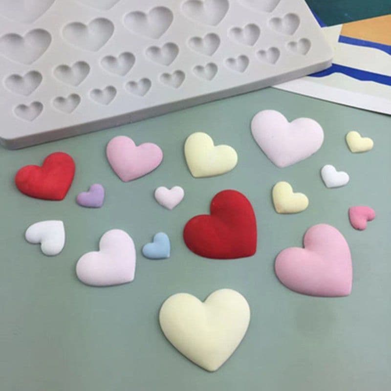 DIY Valentine's Day Heart Silicone Mold Chocolate Fondant Heart-Shaped Cake Decoration Baking Supplies