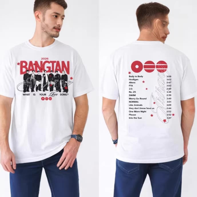 BTS Tour T-Shirt 2026 BANGTAN Retro Print ARMY Support Short Sleeve