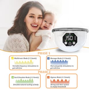Quiet Bluetooth Style Strong Suction Portable Hands-Free Concealed Breast Pump Breast Milk Warmer Wireless