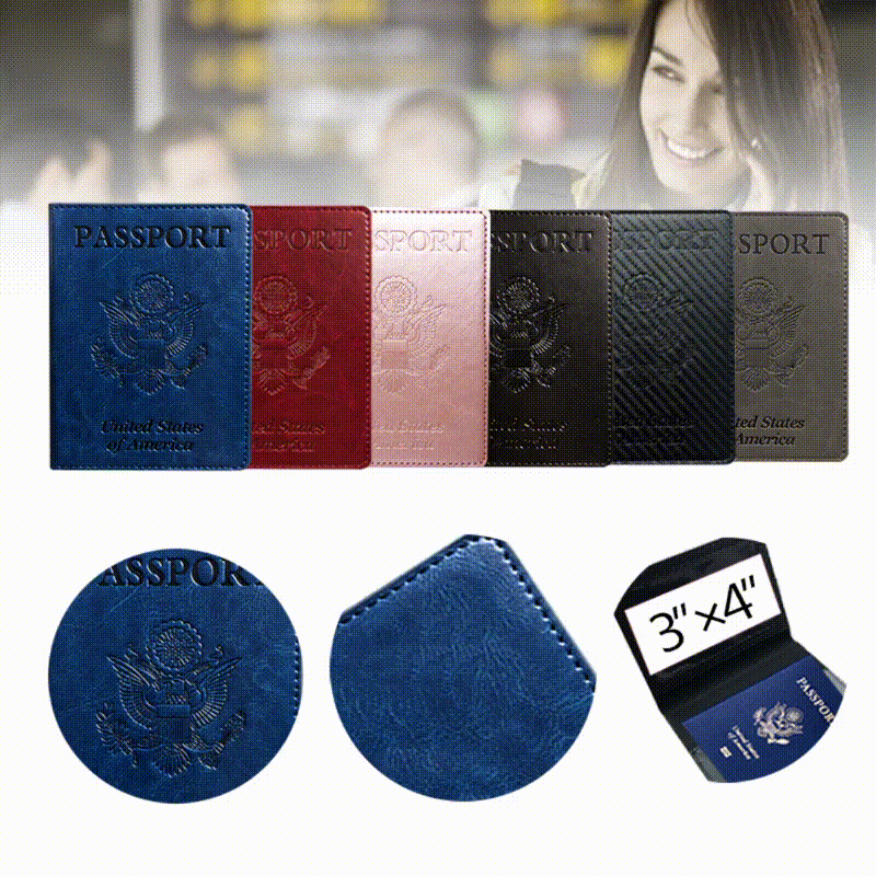 Travel Passport Holder PU Leather Customizable Logo Document Sleeve Protective Cover for Tickets And Passports Neutral Design