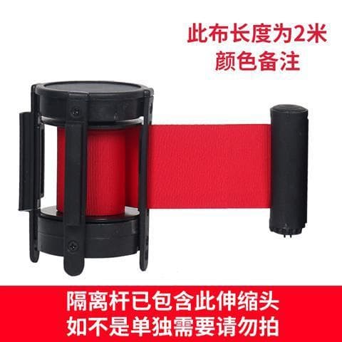 Stainless Steel 1-Meter Retractable Belt Barrier Post, Safety Fence Queue Stand, Bank Warning Post with Retractable Belt