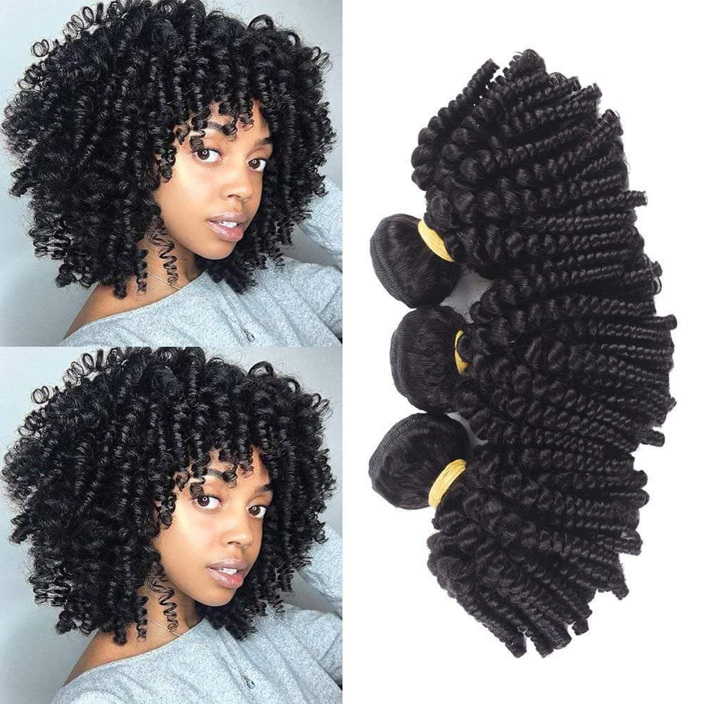 Afro Kinky Curly Funmi Women's Hair Extensions Bouncy Curly Bundle Lace Frontal Wig Human Hair Extensions Chinese Origin