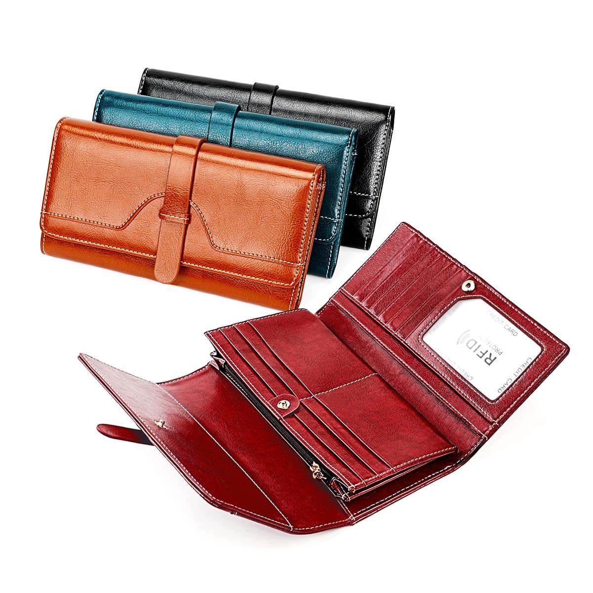 Ladies Large Tri-fold Wallet Korean Style Mobile Coin Purse Clutch Bag New Version Fashion Accessory Handbag For Women