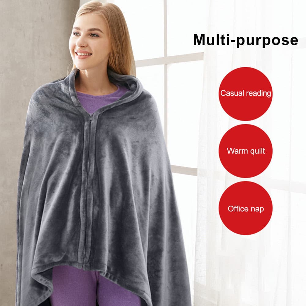 Cross-border Winter Electric Blanket Charging Heating Blanket Office Nap Lunch Break Fleece-Lined Warmth Heating Shawl