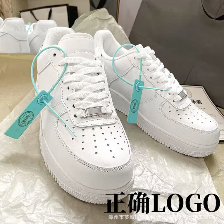 Export In Stock AF1 Air Force 1 Couple Shoes Original Pure White Wheat Color Sports Shoes Fashion Breathable White Shoes