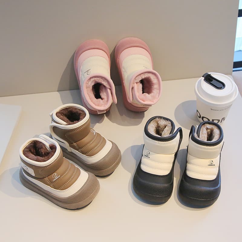 Girls Snow Boots Winter Thickened Boys Leather Waterproof Ankle Boots 2025 New Cold Protection Warm Children Loafers