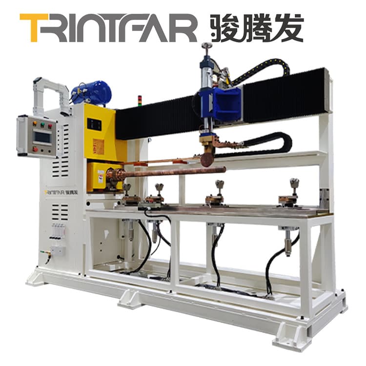 Juntengfa Manufacturer, Wheel-Type Straight Seam Roll Welder, Pneumatic Mesh Cylinder Roll Welder, Full Copper Long Arm Roller Seam Welder