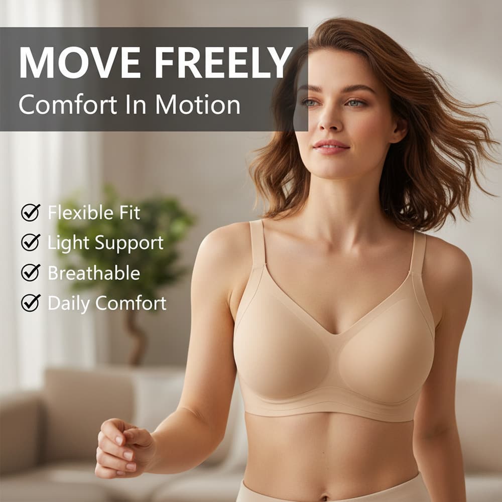 European and American Style Simple Best-Selling Plus Size Wire-Free Back Shaping Push-Up Bra Thin Comfortable Seamless Underwear Women's Bra