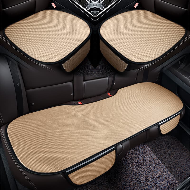 Car Seat Cover Summer Ice Silk Half-Wrap Universal Single Pad Anti-Slip Breathable Seat Mat Rear Seat Cushion