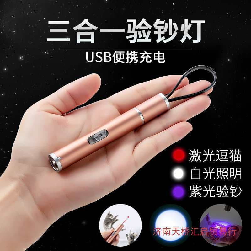 Multifunctional mini flashlight, UV pen, small banknote detector, rechargeable banknote detector, handheld portable UV light