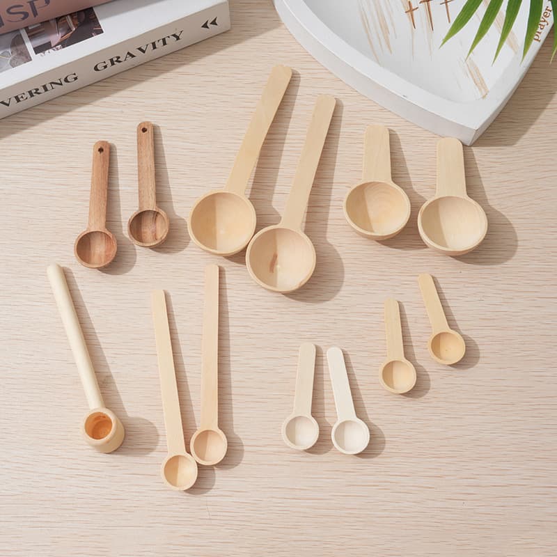 Kitchen Wooden Spoon, Children's Mini Wooden Spoon, Solid Wood Salt Control Spoon, Jam Measuring Spoon, Stirring Wooden Spoon, Milk Powder Spoon