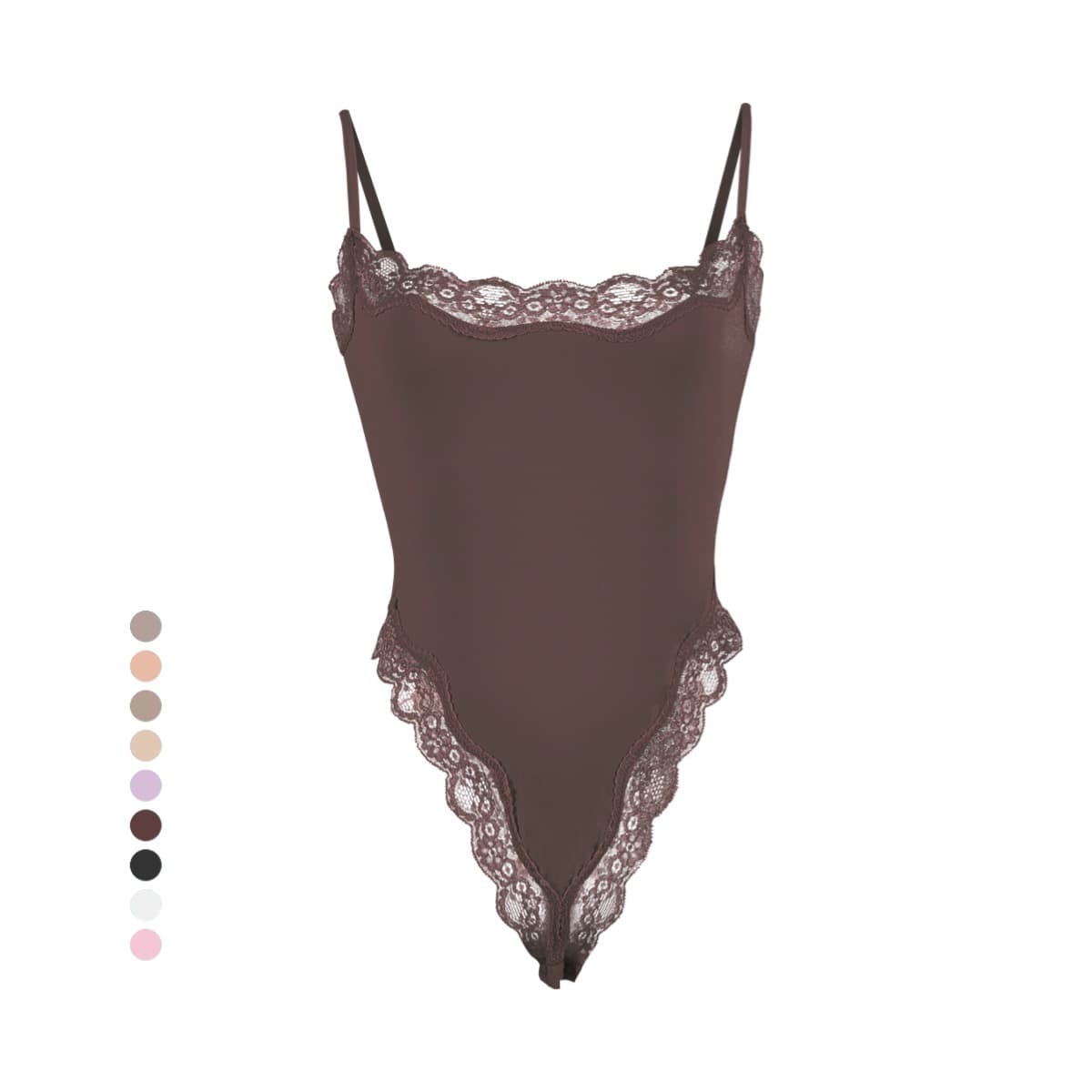 European and American Lace Trim Bodysuit Shapewear Sexy Strap Tight Body Suit Nylon Spandex Blend Breathable Moisture Wicking