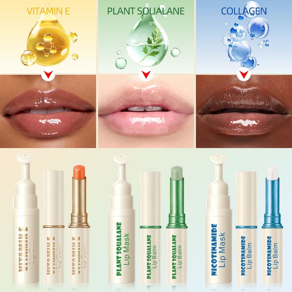 Cross-border TK Hot Selling DK'DE Day and Night Lipstick Set, Moisturizing Lip Balm, Lip Mask for Foreign Trade