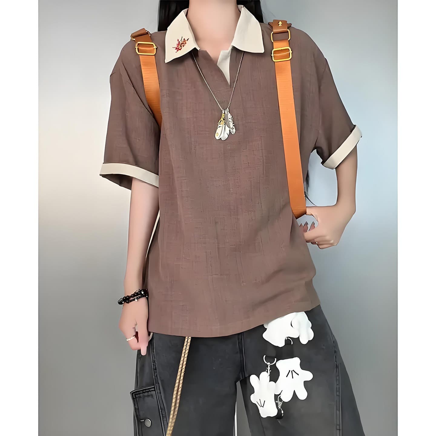 Embroidered Polo Shirt Short Sleeve Men's Women's Summer Old Money Style Lapel T-Shirt Casual 2026 New Half Sleeve