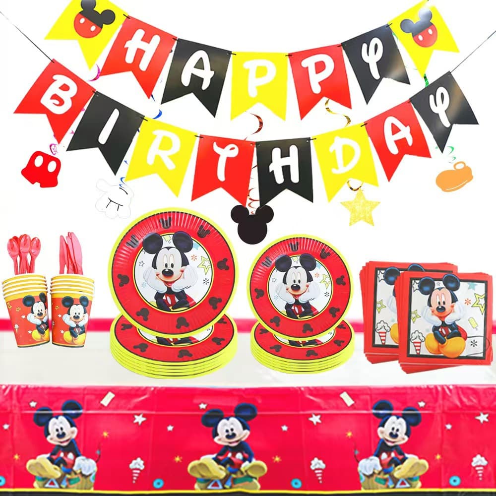 Red*Chi theme party decoration supplies tablecloth paper plate pennant paper towel balloon set