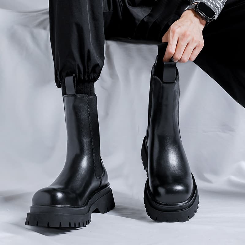 Martin Boots Men's Trendy Ins Cool 2023 New Style High-End Motorcycle British High-Top Leather Boots Wholesale Shoes 9884-R