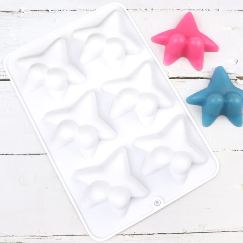 Cross-border 6-Cavity Cartoon Fat Star Cake Mold Cold Process Soap Mold Multi-Expression Cartoon Rice Cake Mold Jelly Mold