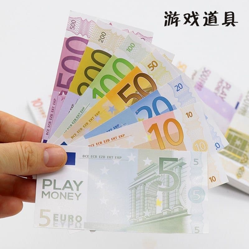 Practice prop money video US dollars, Euros 5, 10, 20, 50, 100 yuan movie bar atmosphere props