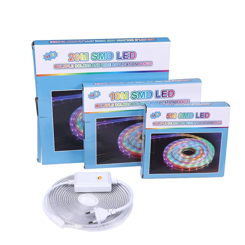 220V Outdoor LED Strip Lights, High Voltage Garden Decoration, High Brightness Running Lights, Cross-Border 2835 Four-Light Six-Color Neon Kit