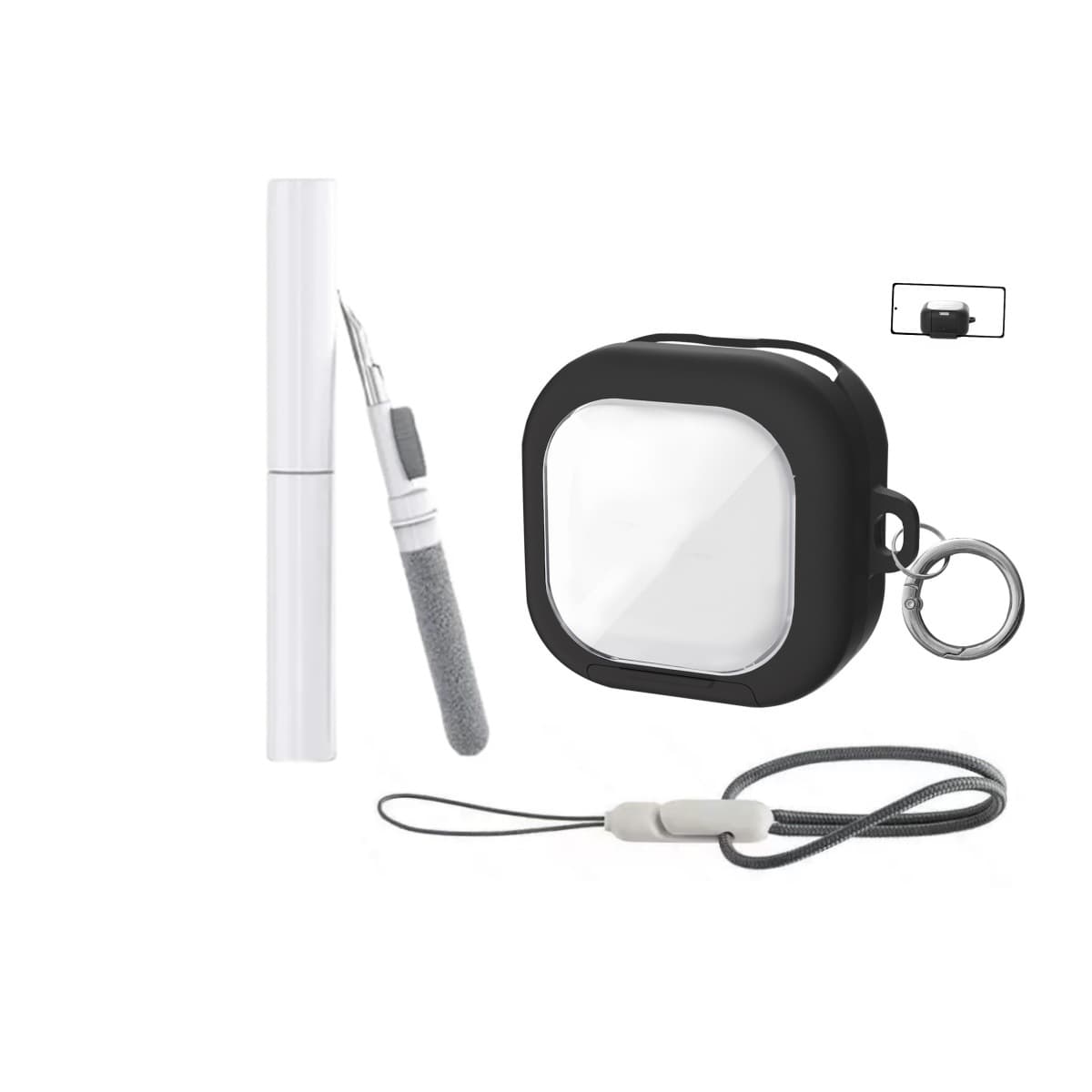 Translucent Bracket Lock Case for Samsung Buds4 Anti-Loss Cover Buds4 Pro Headphone Shell