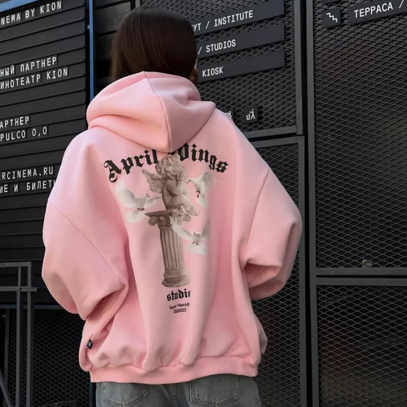 European and American cross-border back printed hooded sweatshirt for women autumn fashion personalized loose zipper sweatshirt jacket for women sweet and spicy style