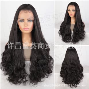 European and American Wig 13x6 Front Lace Synthetic Wig Long Curly Wig for Export Synthetic Lace Front Wigs