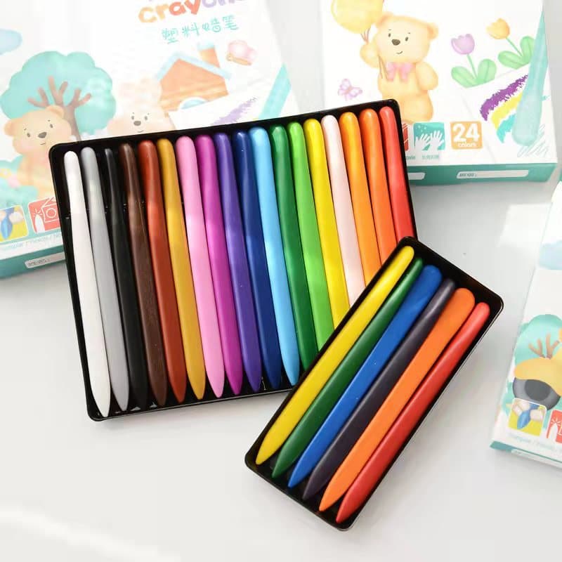 Lively Bird 6/12/18/24/36 Color Children's Plastic Crayons, Triangular Crayon Manufacturer