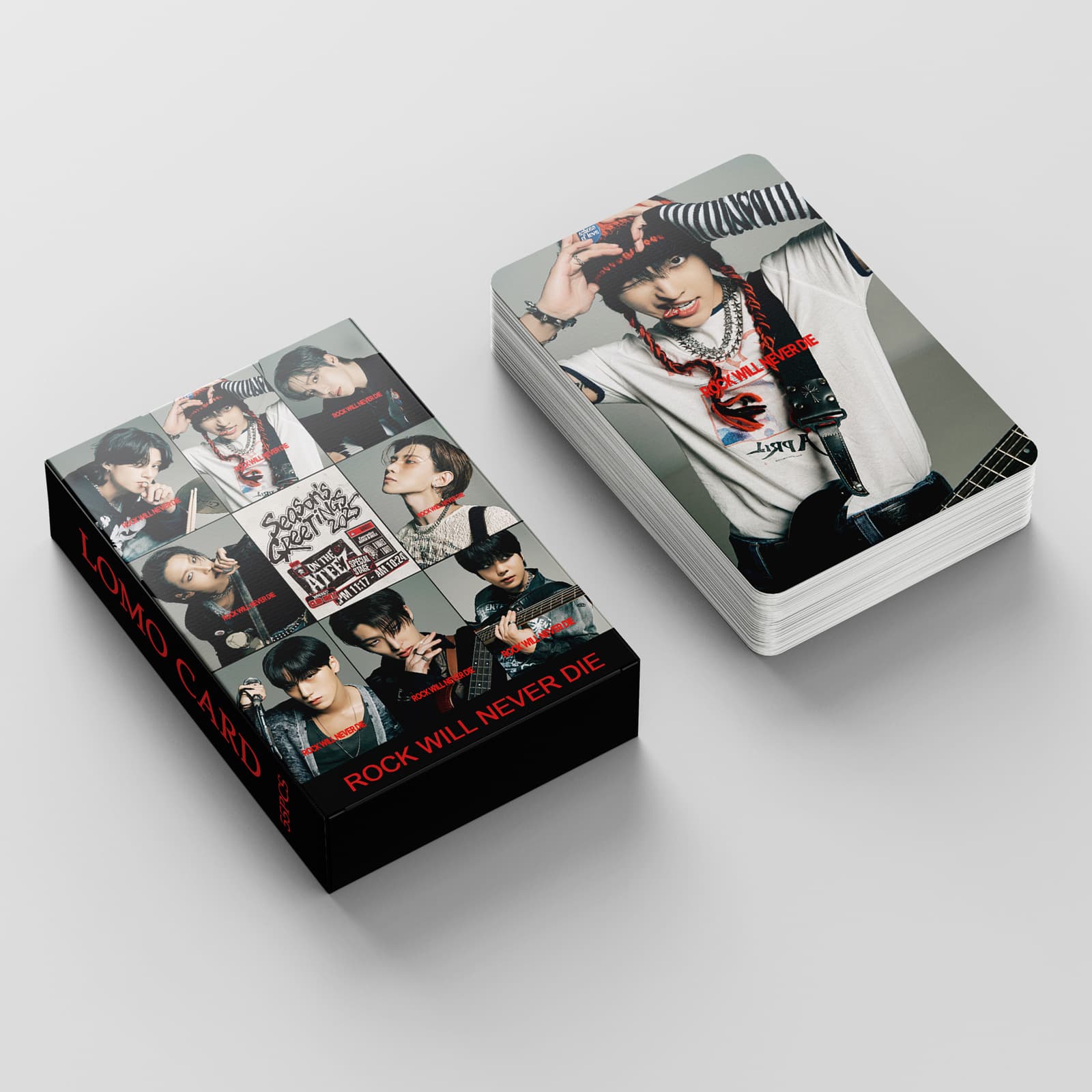 In Stock 55 ATEEZ 2025 SEASON’S GREETINGS Cards Featuring Kim Hong-joong and Park Seong-hwa