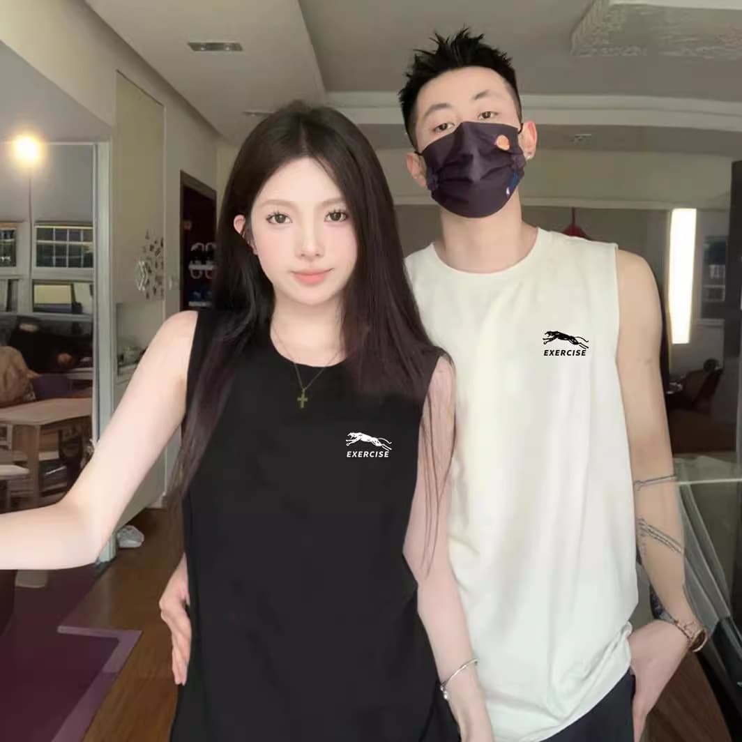 Summer Men's Vest Couple Sleeveless Shirt Large Size Sports Undershirt Loose Breathable Thin Vest T-Shirt