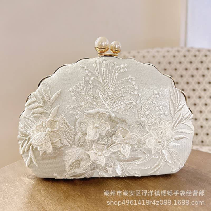 Cross-Border Chinese-Style Embroidered Evening Bag, Large Capacity Clutch, Women's Dress Purse, Qipao Luxury Bag, One-Piece Drop Shipping