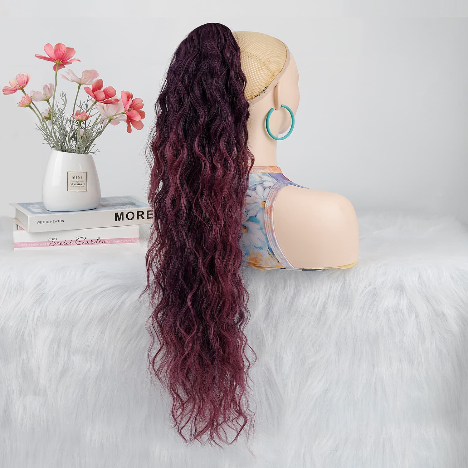 Cross-border Wig Hair Clip Ponytail Cornrow Curl Long Curly Voluminous Ponytail Braid Cross-border Wig Henan