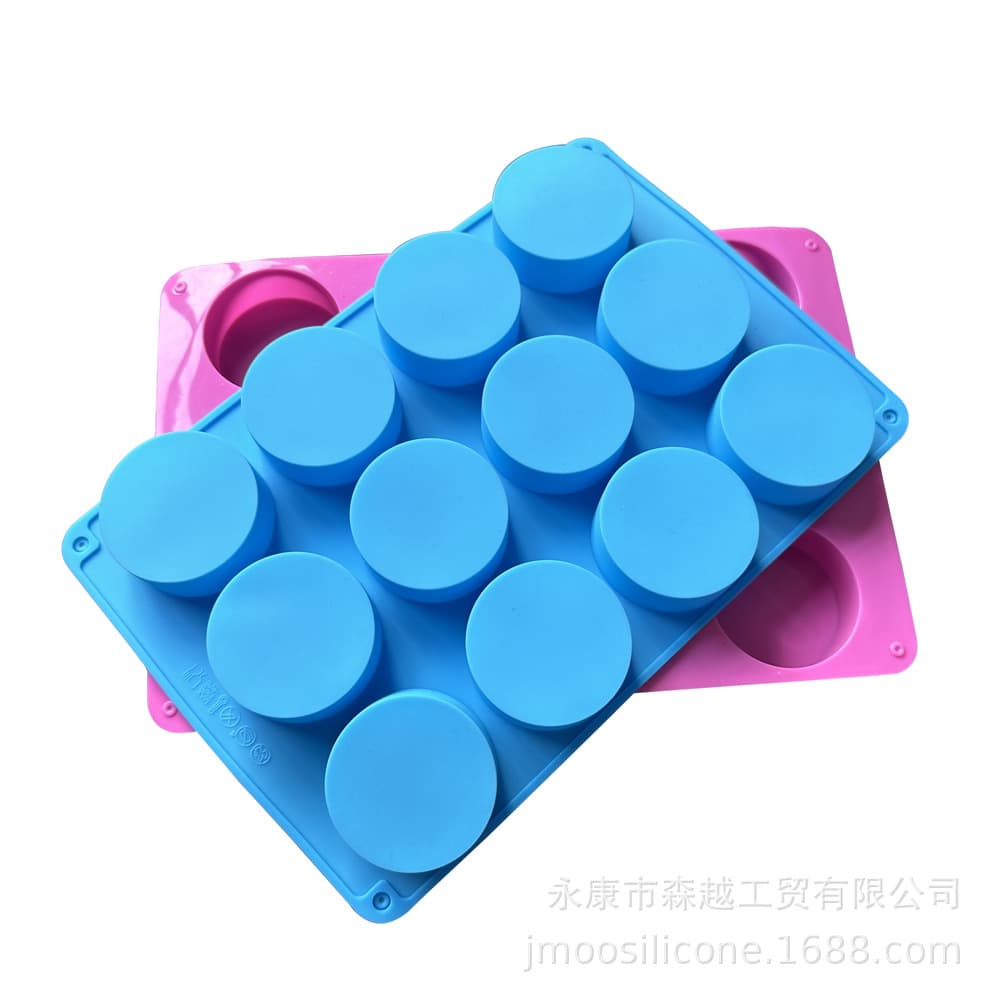 12-Cell Cylindrical Silicone Cake Mold Round Chocolate Mold Crispy Oreo Cookie Mold Soap Mold