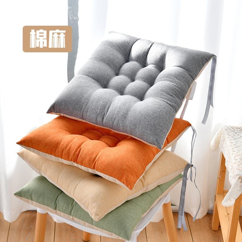 Linen thickened cushion chair chair cushion office four seasons student autumn and winter stool floor cushion butt cushion