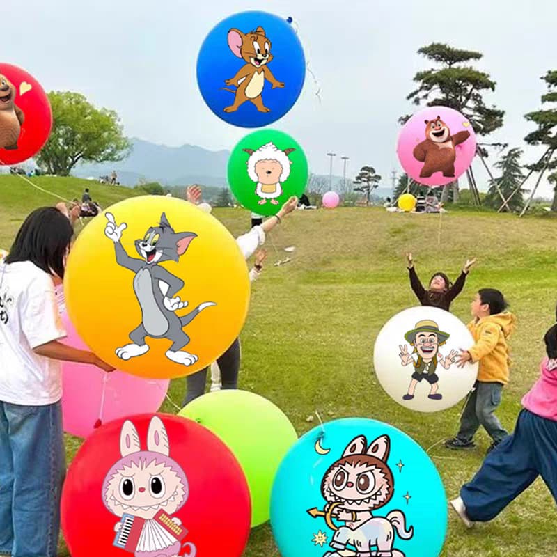 Children's 36-inch cartoon animal pattern internet celebrity big balloon Nezha pineapple watermelon strawberry foot park lawn hot sale