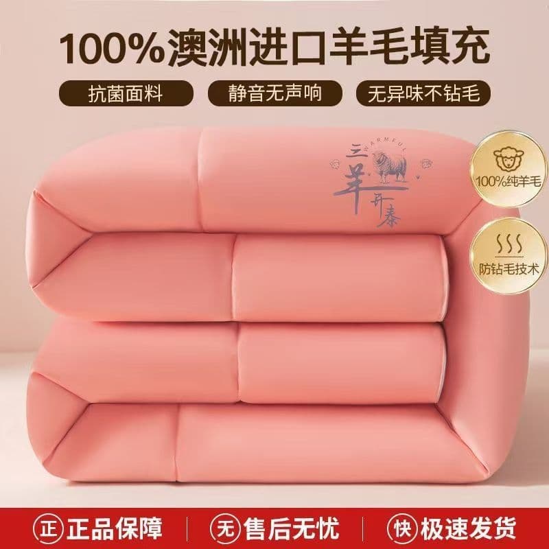 Antibacterial Australian Imported Wool Quilt, Single/Double Cotton Quilt, Spring/Autumn Quilt, Winter Warm Quilt, Home Bedding, AliExpress