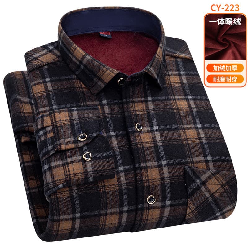 New Warm Flannel Shirt Men's Top Casual Plaid Various Colors Factory Direct Supply, Samples Welcome