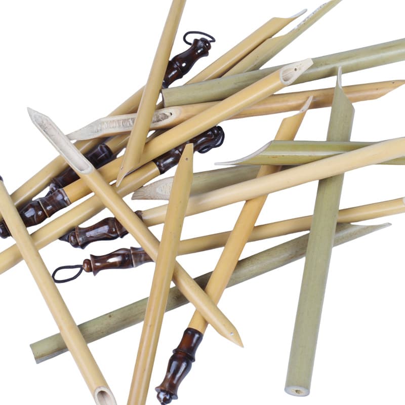 Amazon Handmade Bamboo Dip Pen Tibetan Calligraphy Bamboo Ink Dip Pen Left Oblique Right Oblique Flat Tip dip pen