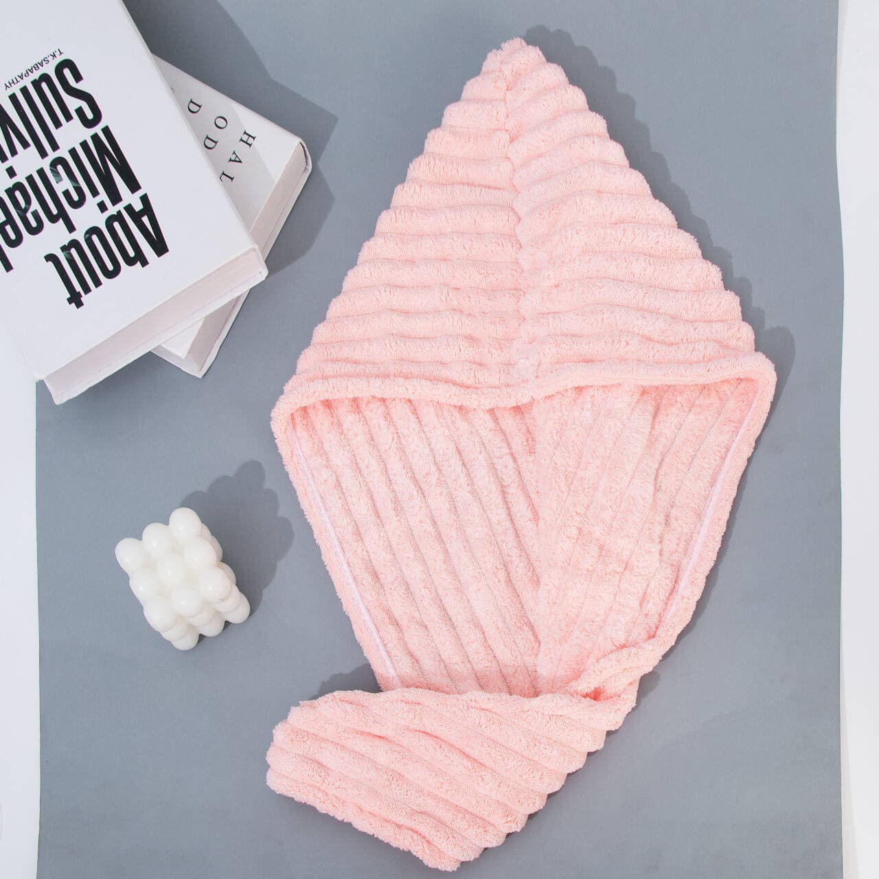 Women's Thick Super Absorbent Quick-Dry Coral Velvet Hair Towel Cap with Cute Embroidery Gaoyang County